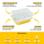 40 Pack 3 LB Aluminum Pans with Lids Heavy Duty (8.7"×6.6"×2.5") Foil Food Containers with Lids, 50oz Disposable Tin Foil Pans with Lids for Baking, Meal Prep, Freezer, Heating and Takeout