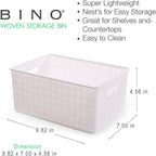 BINO Plastic Basket, Small White, 5 Pack - Rectangular Cabinet Organizer, Multi-Use Storage Basket, Drawer and Cabinet-Friendly, Portable, Durable, Space Efficiency, Stock Management