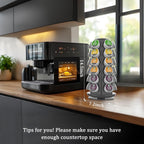 CSH K Cup Holder, 36 K Cup Storage, Coffee Pod Organizer Carousel, Spins 360 Degree Quietly, Kcup Holder for Counter, Kitchen, Office, Matte Gray