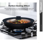 Universal Lid for Pots,Pans And Skillets,HR Huare Technology Tempered Glass with Heat Resistant Silicone Rim,Dishwasher Safe,Fit Cookware 8.5", 9.5”, 10”, Black,1 Pack