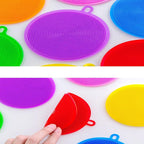 7 PCS Silicone Dish Scrubber, Kitchen Sponges, Silicone Sponge,Dish Brush, Dish sponges, Silicone Sponge Dish Sponges, Kitchen Sponge Double Sided Cleaning Sponges (yellow)