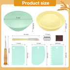 Silicone Banneton, Sourdough Bread Baskets (Set of 6, 5 Inch), Round Proofing Bread Bowls with Starter Kit, Bread Making Baking Supplies