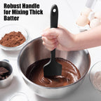 4-Piece Silicone Spatula Scrapers: Doosu 600°F Heat Resistant Food Grade Kitchen BPA Free Rubber Baking Cooking Tool Nonstick Utensil Set for Mixing, Scraping, Folding, Stirring, Serving (Black)