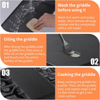 Upgraded Cast Iron WB31X24738 Griddle Replacement for GE Stove – Center Griddle Pan WB31X24998, 19.5"x9.5" Cooktop Griddle Plate, 2pcs Luffa Sponge, Nonstick Flat Top