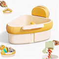 Suction Cup Sink Corner Rack, 2025 Upgrade Corner Sink Strainer Basket, One-Press Automatic Dumping, Suction Cup Press Sinks Drainer Basket, Sponge Storage Rack, Durable and Easy Cleaning Y
