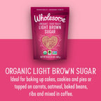 Wholesome Fair Trade Organic Light Brown Sugar, 64oz, 1-Pack