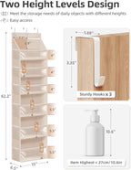 STORAGE MANIAC Over the Door Organizer Large Capacity Hanging Organizer, Clear Deep Pockets Behind Door Closet Organizer and Storage for Nursery, Bathroom, Bedroom, Pantry, 1 Pack Oat Beige