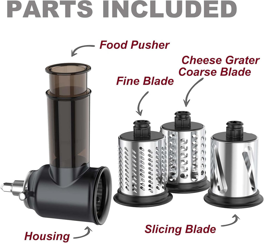 Slicer Shredder Attachments for KitchenAid Stand Mixer Cheese Grater Attachment for KitchenAid, Slicer Accessories with 3 Blades by InnoMoon