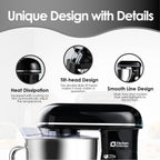 Kitchen in the box Stand Mixer, 900W 8.5QT Kitchen Electric Mixer, 6-Speed Large Capacity Food Mixer for Home Cooks with Egg Whisk, Dough Hook & Flat Beater (Black)