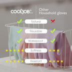 COOLJOB Large Household Rubber Gloves with Cotton Liner & Non-slip Grip, Waterproof Long Lasting Dishwashing Gloves for Kitchen & Bathroom Cleaning, Mint Green, 1 Pair