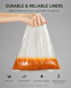 Syntus Slow Cooker Liners, 60 Count Cooking Bags Extra Large Size Disposable Pot Liners Plastic Bags, Fit 6QT to 10QT for Slow Cooker Cooking Trays, 14"x 22", 60 Liners