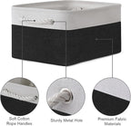 TheWarmHome Storage Bins for Shelves - 1 Pack 13.8x9.7x6.7 inch Storage Basket for Organizing for Closet Organizer Cubes Laundry Cloth Nursery (White & Black)