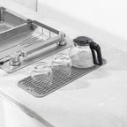 Silicone Dish Drying Mat for Multiple Usage,Easy clean,Eco-friendly,Heat-resistant Silicone Mat for Kitchen Counter,Sink,Bar,Bottle,or Cup Grey M 17 inches x 6 inches