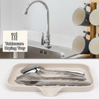 YASMEN Silicone Bathroom Soap Dishes, Sink Sponge Holder for Kitchen, Rubber Soap Dish with Drain, Shower Soap Sponge Tray, Sink or Counter Organizer, for Bar Soap, Bottle, Dish Soap Dispenser-Tapioca
