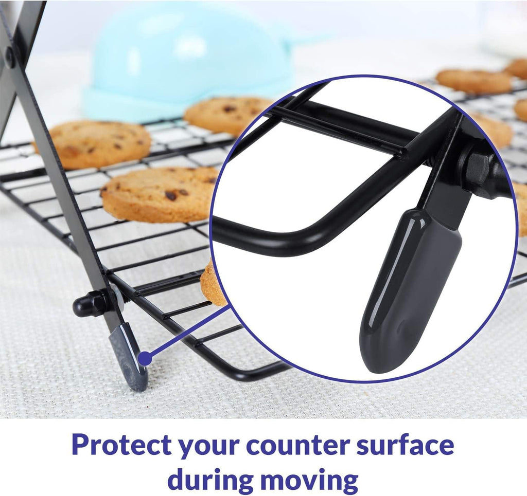 Geesta 2/3/4-Tier Upgraded Collapsible Cooling Rack with Adjustable 3 Setting Design Stackable Roasting Cooking Drying Wire Cooling Rack for Cookies Baking Gifts for Women