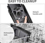 Safe Mandoline Food Slicer for Kitchen, Adjustable Vegetable Chopper Food Slicer with Peeler Thickness Adjuster, Potato French Fry Cutter, Kitchen Chopping Artifact (Black)