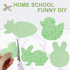Zhengmy 100 Pieces Kitchen Sponge Bulk Natural Sponges for Dishes Compressed Wood Pulp Sponges Cleaning Sponge Without Scratching for Kitchen Bathroom, 3.9 x 2.4 x 0.12 Inch (Green)