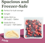 (re) zip 4 Gallon & 4 Half-Gallon Bags for Maximum Freshness | 8-Pack Food Storage Bag Kit | BPA-Free, Leakproof, Airtight, and Freezer-Safe PEVA | Ideal for Marinating and BBQ Prep