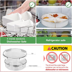 Divided Serving Tray with Lid, Removable Divided Platter Snack Box Container, Snackle Box Food Storage Charcuterie Containers, Fruit Snack Tray for Party, Veggies, Snack, Fruit, Nuts, Candy, Chip