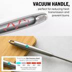 Newness 304 Stainless Steel Spaghetti Server and Spaghetti Tong, [Rustproof, Integral Forming, Durable] Pasta Spoon with Teeth with Vacuum Ergonomic Handle, Comfortable Grip Design Pasta Server