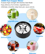 Personal Blender with Button,350W Professional Kitchen Blender for Smoothies and Shakes,Portable Smoothie Maker Mixer,Easy Cleaning&Operation,Suitable for Carrying or Storage