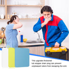 Yinkin 6 Pcs Drain Covers to Keep Bugs Out Silicone Shower Floor Tub Stoppers Bathtub Drain Stoppers Sewer Anti-Odor Mats Deodorizing Plugs for Bathroom(6 x 6 Inch,Square,Blue, Yellow and White)