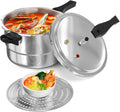 WantJoin 6Qt Aluminum Pressure Cooker w/Release Valve & Multiple Protective Devices,Pressure Canner Compatible with Gas & Induction Cooker,Canner Rack Included