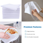 SINLAND Wholesale Microfiber Dish Cloth Best Kitchen Cloths Cleaning Cloths with Poly Scour Side 12Inchx12Inch 10 Pack White