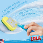 Lola Products Soap Dispenser Dish Wand Sponge Head Refills, Super Absorbent Scrubber, Non-Scratch, for Cleaning Dishes, Sinks and Cookware, 2 Pack