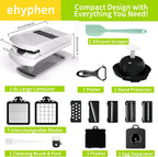 16 in 1 BPA free Vegetable Chopper with Container,Salad Food Veggie Chopper,Onion Cutter,Mandoline Slicer,Includes Egg Separator & Peeler,Non-Slip Base & Safety Guard,Chop 50% Faster(White)
