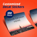 100 Custom Vinyl Stickers - Upload Your own Image, Text, Design, Logo - Personalized Logo Labels for Handmade, Packaging, Bottle, Jars, Candle, Brand Stickers (City, 3x3 Square)