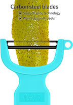 Original Vegetable Peeler, Potato Peelers for kitchen Carbon Steel Blade 3-Pack Orange/Blue/Yellow