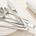 KINGSTONE 12 Piece Serving Utensils Set, 18/10 Stainless Steel Serving Utensils, Slotted Spoon, Fork, Tong, Soup Ladle, Cake Server, Butter Knife and Sugar Spoon for Buffet, Parties, Kitchen