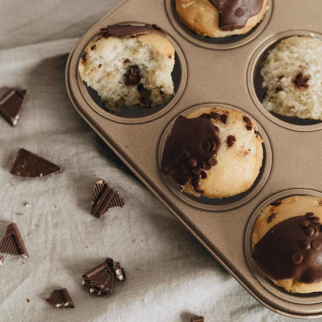 Cupcake Pan 2 Pack, Rustproof 12-Well Nonstick Muffin Pan for Baking