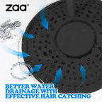 zaa Shower Drain Hair Catcher, Upgraded 2Pack Premium Silicone Drain Protector & Shower Drain Cover for Regular Floor Drains of Shower Room, Bathroom, Black