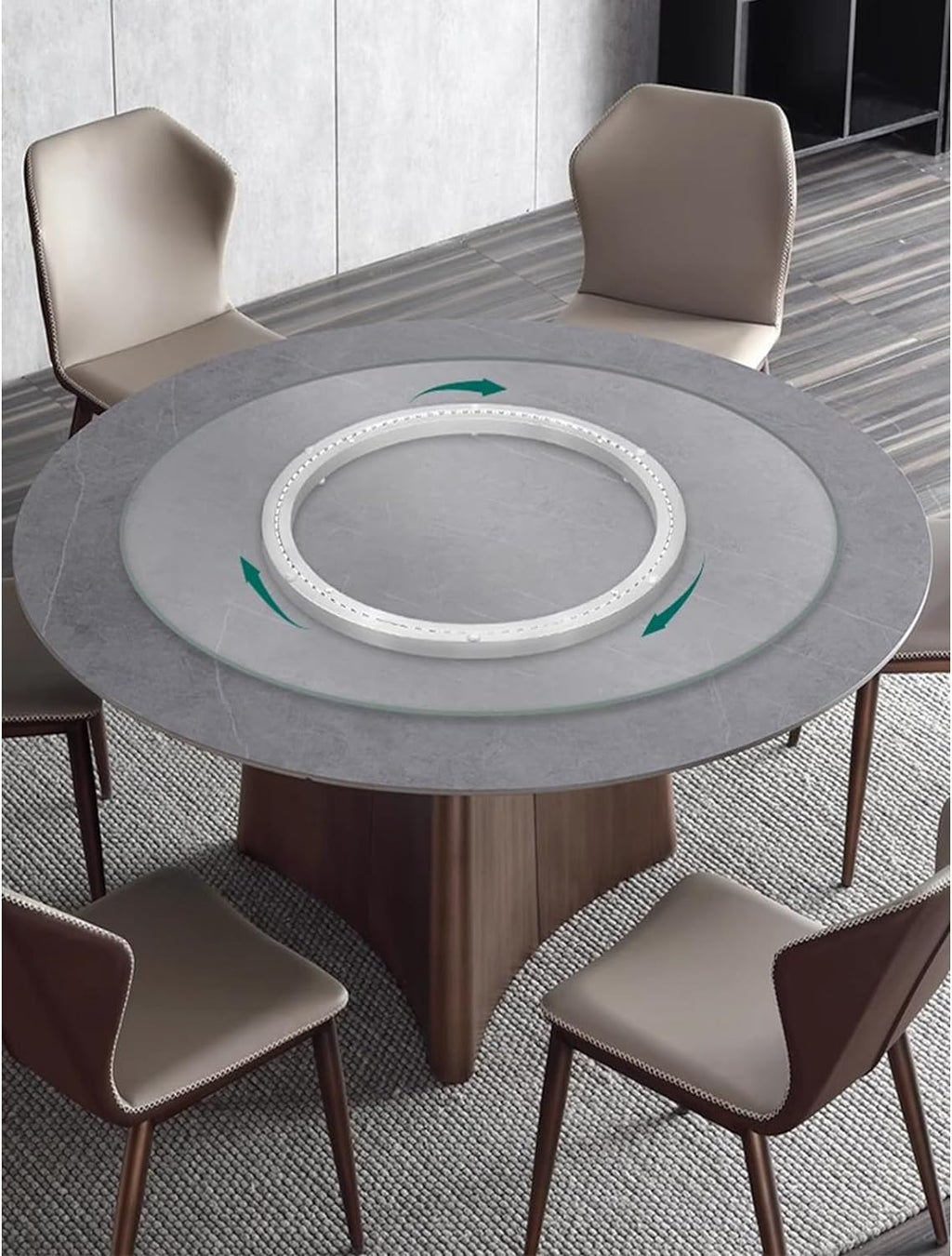 Lazy Susan Metal Heavy Duty Hardware Rotating Turntable Bearings Swivel Plate Bearing Aluminum Metal for Dining-Table and Workbench (12 Inchs) …