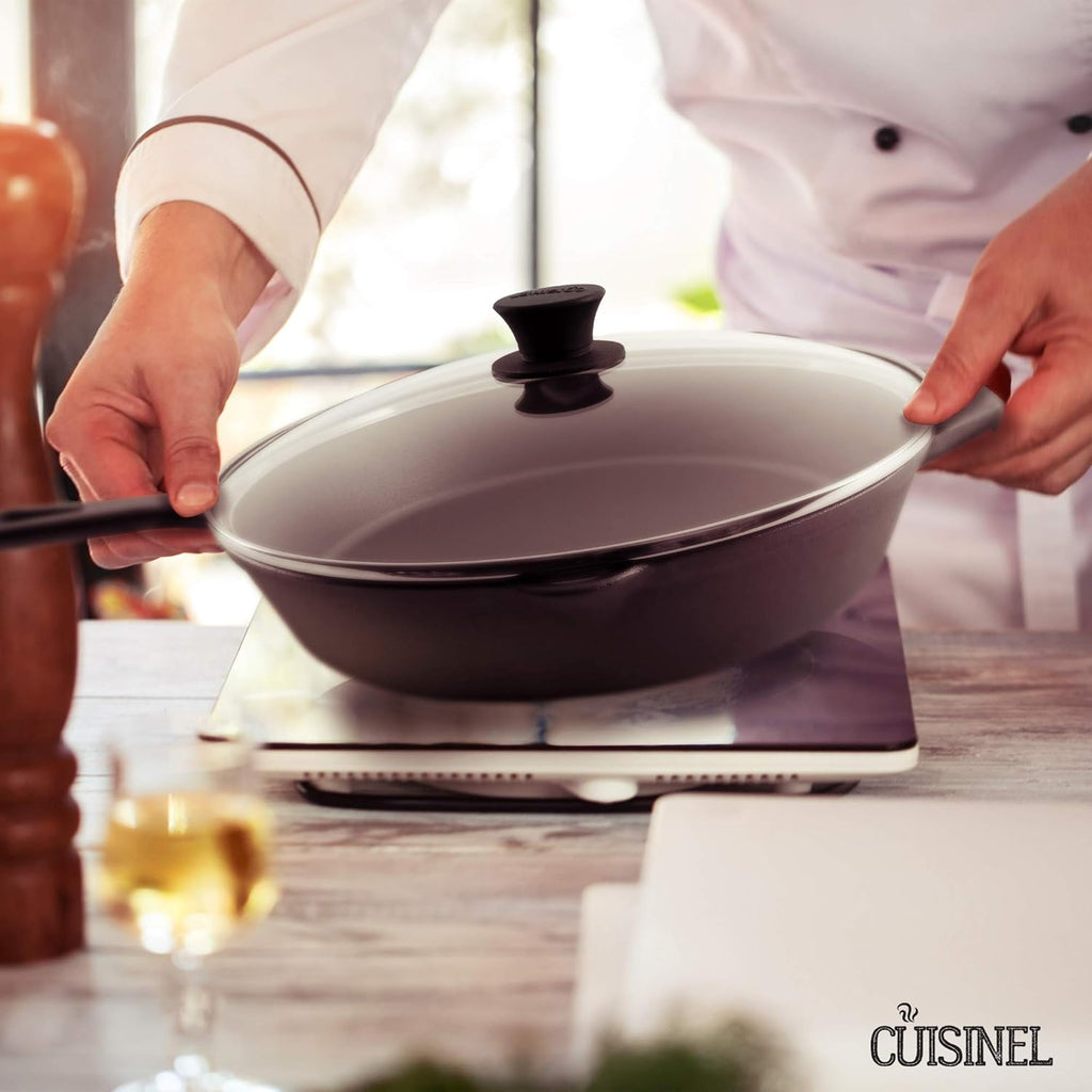 Glass Lid - 12"-inch/30.48-cm/308mm - Compatible with Lodge - Fully Assembled Tempered Replacement Cover - Oven Safe for Skillet Pots Pans: Universal for all Cookware: Cast Iron, Stainless, Non-Stick