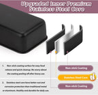 P&P CHEF Loaf Pan Set, 9 x 5 Inch Bread Pans, Stainless Steel Loaf Toast Baking Pans For Bread Meatloaf Lasagna Cake, Healthy & Non Toxic, Oven & Dishwasher Safe,(Black, 2Pcs)