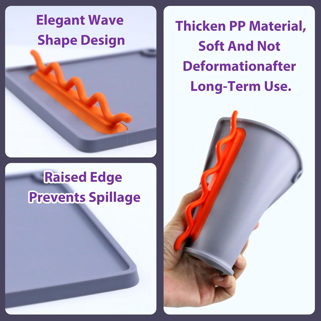 Silicone Spoon Rest for Stove, Heat-Resistant & BPA-Free, Non-Slip Kitchen Utensil Holder for Counter, Gray + Purple