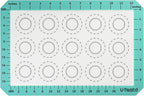 446ºF Heat Resistant Macaron Mat: U-Taste 14.17x9.44in Non Stick Silicone Baking Mat, Reusable Cookies Pastry Sheet Liner with Edge Enhancement & Circle Measurement for Cake Pan (Aqua Sky)