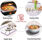 Silicone Mat for Baking, Non Stick Silicone Pastry Mat for Dough Pie Crust, Rolling Mats for Making Cookies Macarons Bread, Easy to Clean& Store