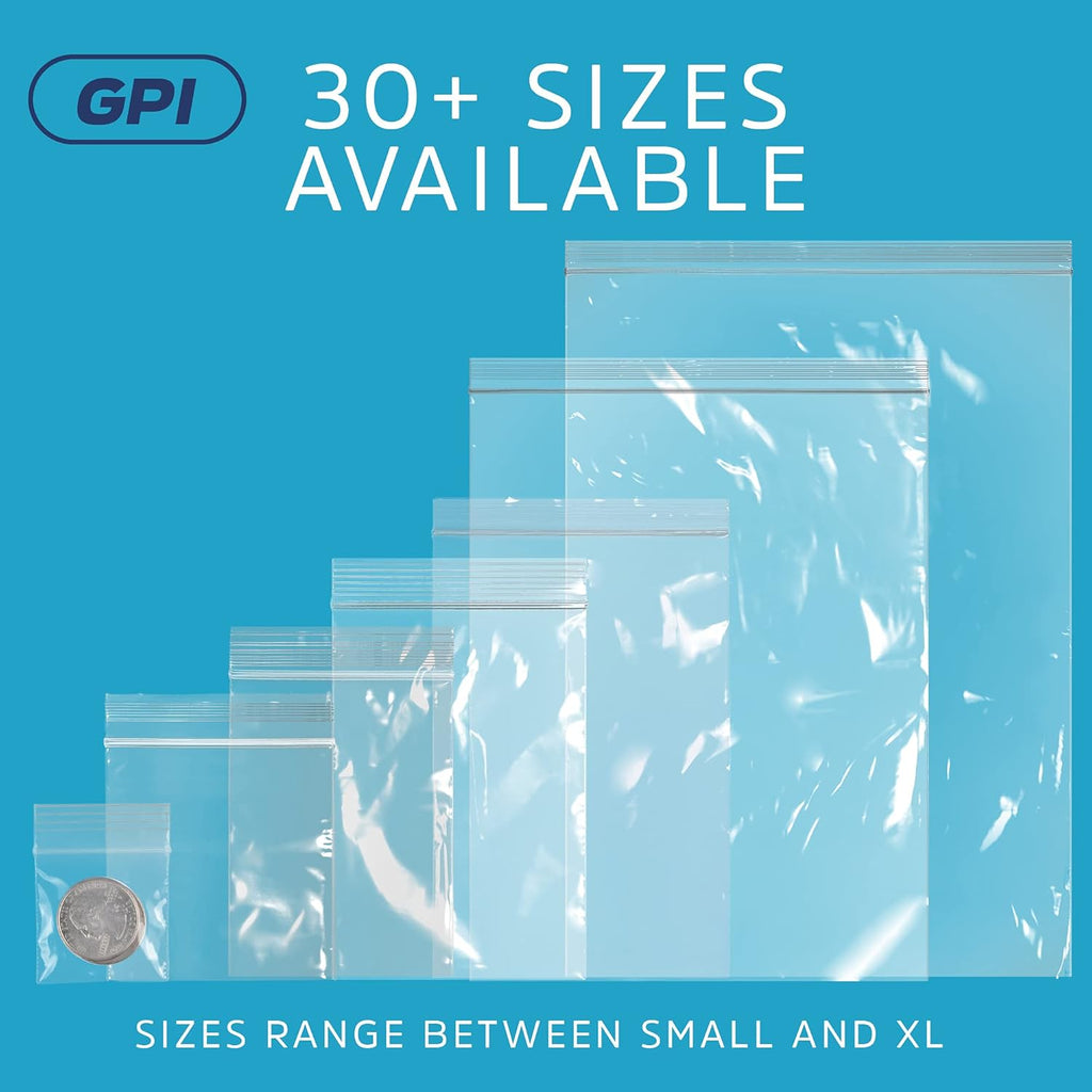 10" x 13" Large Zip Bags, 2 Mil Thick Clear Plastic Reclosable Zipper Lock Bags with Write-on White Block, with Resealable Zip Top Lock for Food Storage & Office Supplies, 100 Count