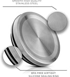 JoyJolt Kitchen Canister Set. 6 Glass Jars with Lids (Stainless Steel) Lids. Airtight Food Storage Containers for Pantry or Counter. Versatile Pantry Organization, Sugar Container or Cereal Canisters