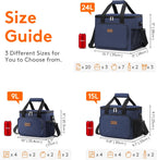 Lifewit Large Lunch Bag Insulated Lunch Box Soft Cooler Cooling Tote for Adult Men Women, Dark Blue 24-Can (15L), 11.8" × 9.1" × 9.1"