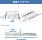 ROOMTEC Pull Out Cabinet Organizer, Cabinet Pull Out Shelves 14½" W x 21½" D, Heavy Duty Cabinet Drawers Slide Out Kitchen Cabinet Organizers Storage Shelf