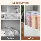 Cereal Containers Storage Set (6L / 4L), Airtight Food Storage Containers for Pet Food Nuts,Cereal Dispenser for Kitchen Pantry Organization