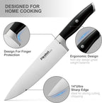 Knife Block Set, FIKSHOT Kitchen Knife Sets, High Carbon Stainless Steel Full Tang Knife set, Razor-Sharp Blade Rust Resistant, Professional Chef's Knife for Home Cooking (BLACK)