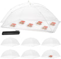 Food Cover Food Tent Set, 2 Extra Large 40"X24" and 6 Standard 17"X17" Mesh Food Covers for Outside, 8 Pack Collapsible, Reusable Pop-Up Umbrella Food Nets for Picnics, Outdoor Camping, Parties, BBQ
