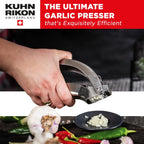 Kuhn Rikon Epicurean Garlic Press, Stainless Steel, 6.5 x 1 x 1.5 inches, Silver