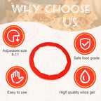 2 Pack Adjustable Silicone Pie Crust Shield Pie BPA-free Protectors Adjustable Bake Crust Protector Pie Crust Protector Cover Kitchen Tool for Baking Pie Pizza, Fit 8-11.5 Inch Pies(Red)